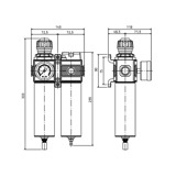 APP E32 A - Bloc filtru cabina cu regulator, manometru si separator de ulei APP E32 A - Bloc filtru cabina cu regulator, manometru si separator de ulei